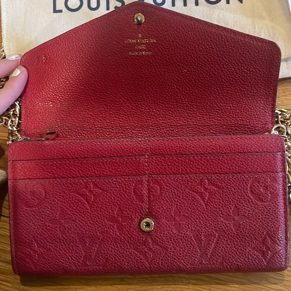 Louis Vuitton Red Monogram Empreinte Leather Wallet- authentic good condition - Picture 3 of 10
